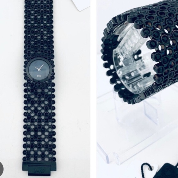 D&G Dolce & Gabbana Time Black Rhinestone Stainless Steel Watch - Picture 5 of 5